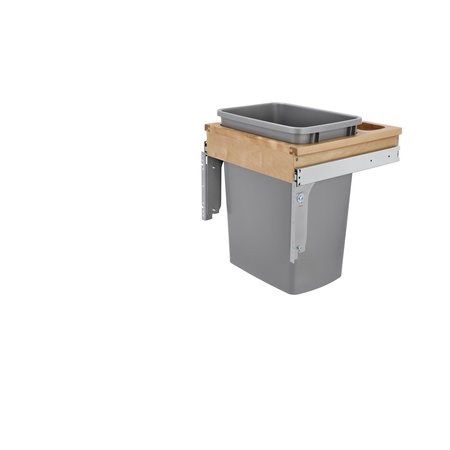 Rev-A-Shelf Rev-A-Shelf Wood Top Mount Pull Out Single TrashWaste Container with Reduced Depth 4WCTM-1816DM-1
